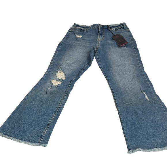 NWT No Boundaries High Rise Cropped Flare Blue Jeans 11 - Picture 3 of 11